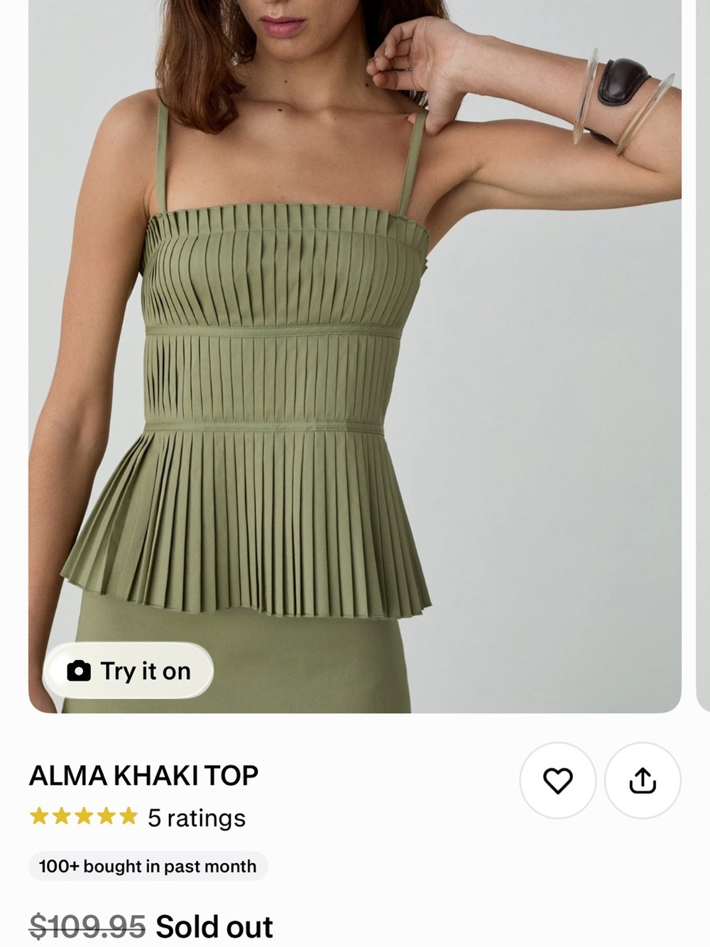 LAAGAM Alma Khaki Top
